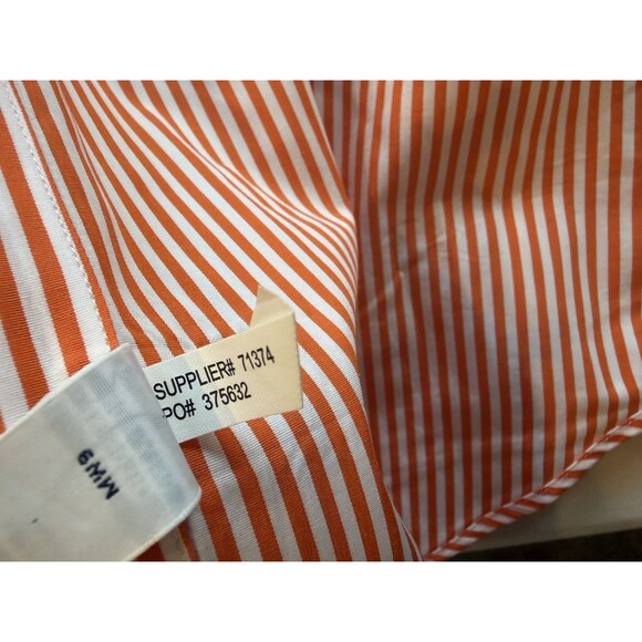 Ralph Lauren Classic Fit Orange White Stripe Long Sleeve Button Down Green Pony - Picture 10 of 16
